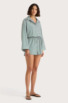 Freja Playsuit - Green Stripe
