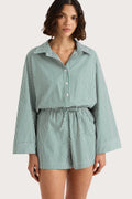 Freja Playsuit - Green Stripe