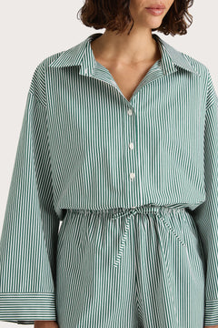 Freja Playsuit - Green Stripe