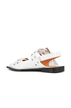Feminine Buckle Ballerina Naplack - Egret