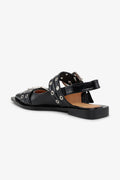 Feminine Buckle Ballerina Naplack - Black