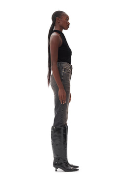 Eyelets Slouchy High Shaft Boot Naplack - Black