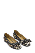 Eyelets Bow Ballerina Satin Print - Leopard Print