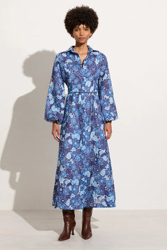 Los Cinco Maxi Dress - La Mira Floral Blue