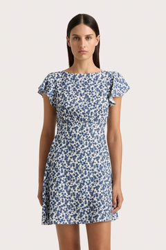 Valras Mini Dress - Leilani Print/Mid Blue
