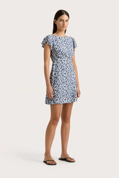 Valras Mini Dress - Leilani Print/Mid Blue