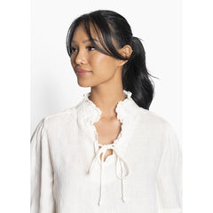 Sari Linen Blouse - White Alyssum