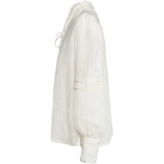 Sari Linen Blouse - White Alyssum