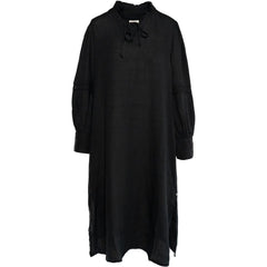 Sari Linen Dress - Jet Black