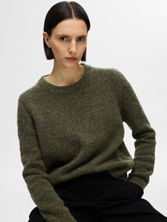 Sia Ras Ls Knit O-Neck - Kalamata