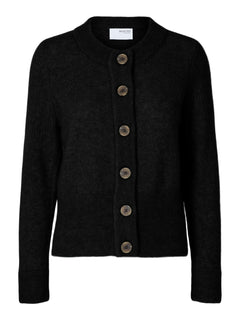 Sia Ras Ls Knit Cardigan - Black