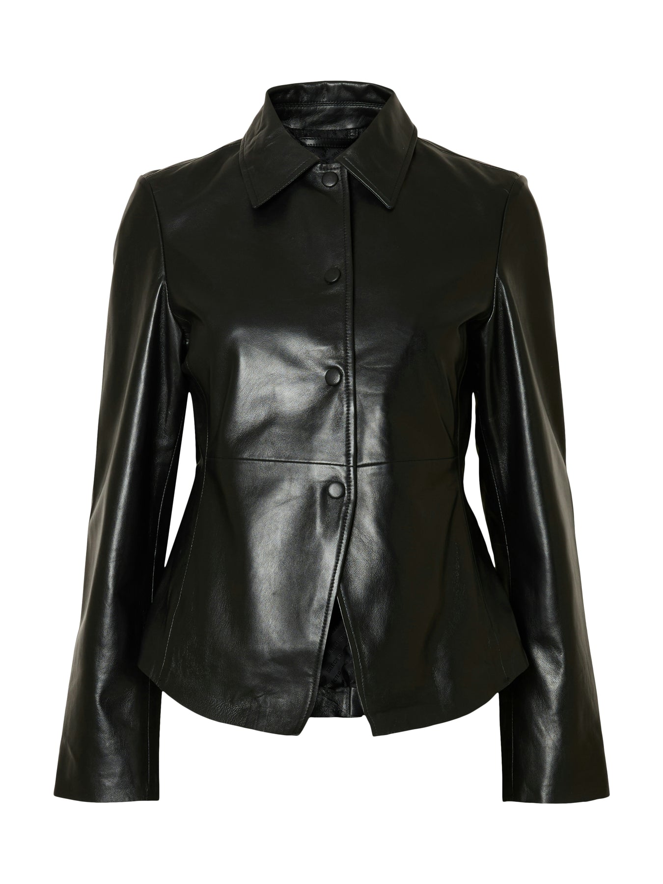 Fio Leather Overshirt - Black