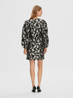 Paula LS Short Dress - Silver Leaf