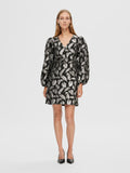 Paula LS Short Dress - Silver Leaf