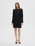 Colyn LS Short Sequins Dress - Black
