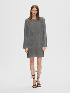 Kimmie Ls Glitter Dress - Silver