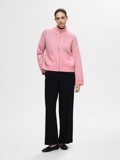Sia Ras Ls Knit Zipper Cardigan - Peony Melange