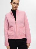 Sia Ras Ls Knit Zipper Cardigan - Peony Melange