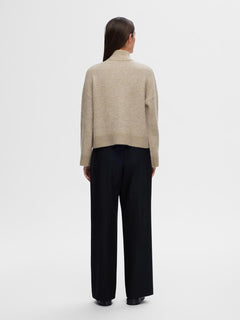 Sia Ras Ls Knit Zipper Cardigan - Dove Melange