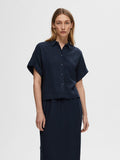 Viva Ss Cropped Sun Shirt Noos - Dark Sapphire