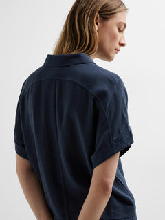 Viva Ss Cropped Sun Shirt Noos - Dark Sapphire