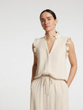 Viva Sl Ruffle Top Noos - Sandshell