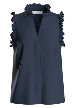 Viva Sl Ruffle Top Noos - Dark Sapphire