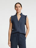 Viva Sl Ruffle Top Noos - Dark Sapphire
