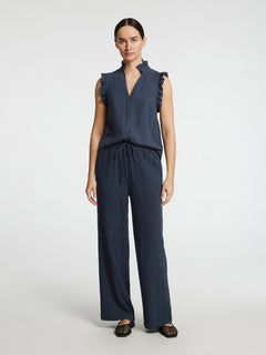 Viva Sl Ruffle Top Noos - Dark Sapphire