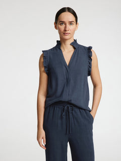 Viva Sl Ruffle Top Noos - Dark Sapphire