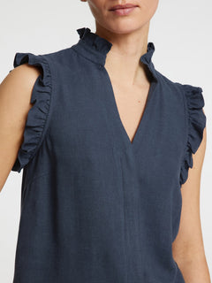 Viva Sl Ruffle Top Noos - Dark Sapphire