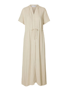 Viva-Damina Ss Ankle Dress Noos - Sandshell