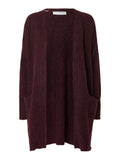 Lulu New Ls Knit Long Cardigan - Fig Melange