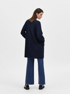 Lulu New Ls Knit Long Cardigan - Dark Sapphire