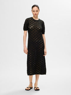 Vinna Ss Long Knit Dress - Black