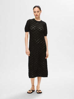 Vinna Ss Long Knit Dress - Black
