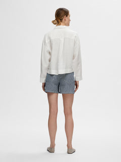 Linnie Ls Linen Shirt B - Snow White