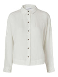 Linnie Ls Linen Shirt B - Snow White