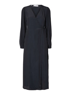 Susie L/S Ankle Wrap Dress - Dark Sapphire
