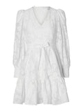 Calli-Sadie Ls Short V-Neck Dress Ff - Bright White