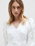 Calli-Sadie Ls Short V-Neck Dress Ff - Bright White