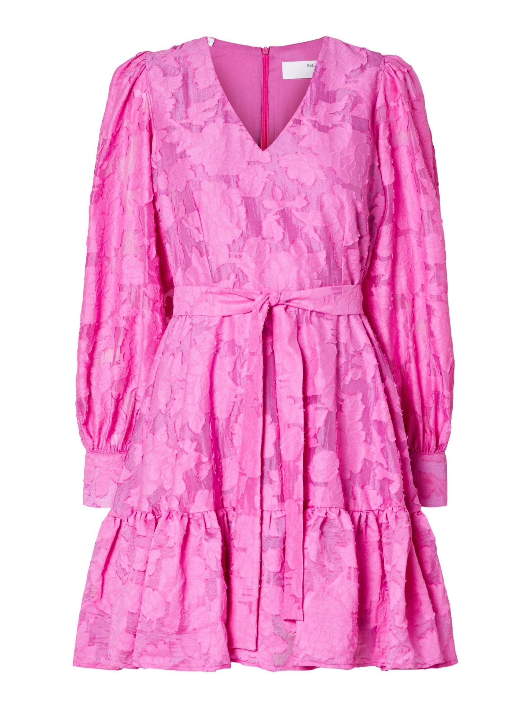 Calli-Sadie Ls Short V-Neck Dress Ff - Phlox Pink