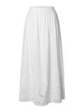 Dahlia Hw Ankle Broderi Skirt B - Bright White