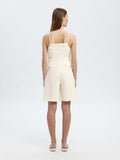 Mette Buttoned Jacquard Strap Top B - Snow White