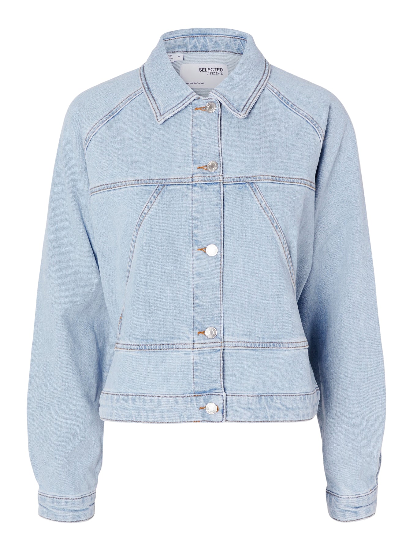Selected Femme Jakker Hazel Ls Denim Jacket Light Blue Denim