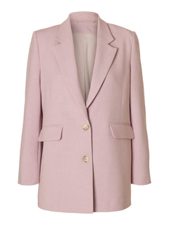 Rita Ls Relaxed Blazer Mel Noos - Bleached Mauve Melange