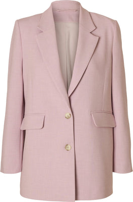 Rita Ls Relaxed Blazer Mel Noos - Bleached Mauve Melange