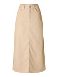 Alba-Krista Mw Column Skirt - Beige Ecru