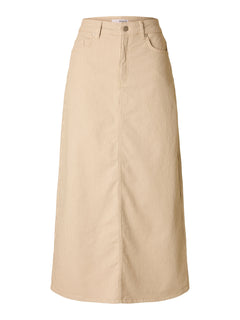 Alba-Krista MW Column Skirt - Beige Ecru