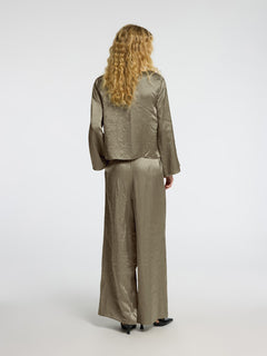 Selene Ls Draped Neckline Top B - Vetiver